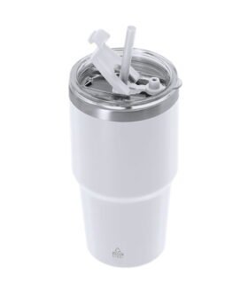 Vaso térmico fabricado en acero inox reciclado de doble pared y 650 ml de capacidad. Ideal para promociones y merchandising corporativo. Personalizable con tu logo.